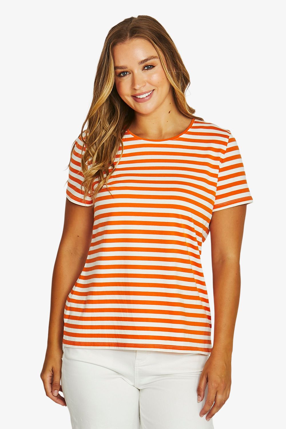 Jump - Core Stripe S/S Tee - Amber/White 61612030A