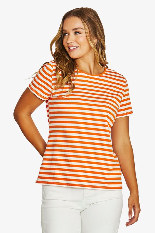 Jump - Core Stripe S/S Tee - Amber/White 61612030A