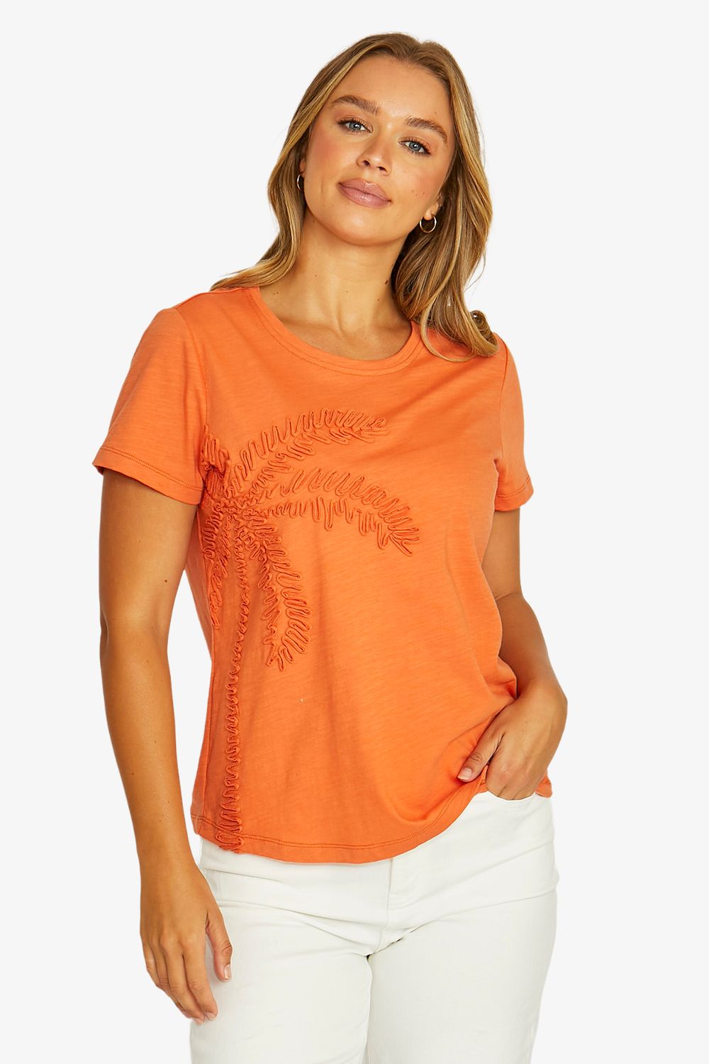 Jump - Applique Palm Tee / Amber 61612001A