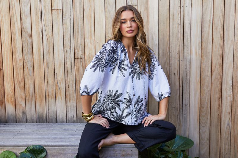 Jump - Bahamas Shirt / Ivory/Blk 616J3002A