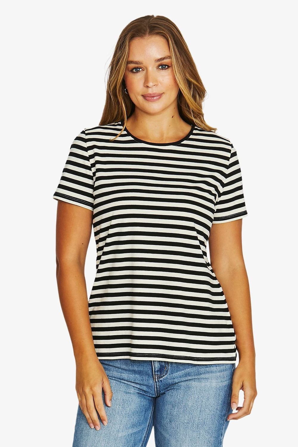 Jump - Core Stripe S/S Tee - Black/Ivory 61612030A