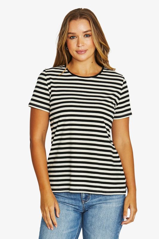 Jump - Core Stripe S/S Tee - Black/Ivory 61612030A