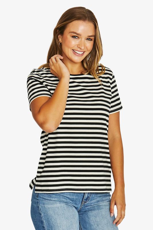 Jump - Core Stripe S/S Tee - Black/Ivory 61612030A