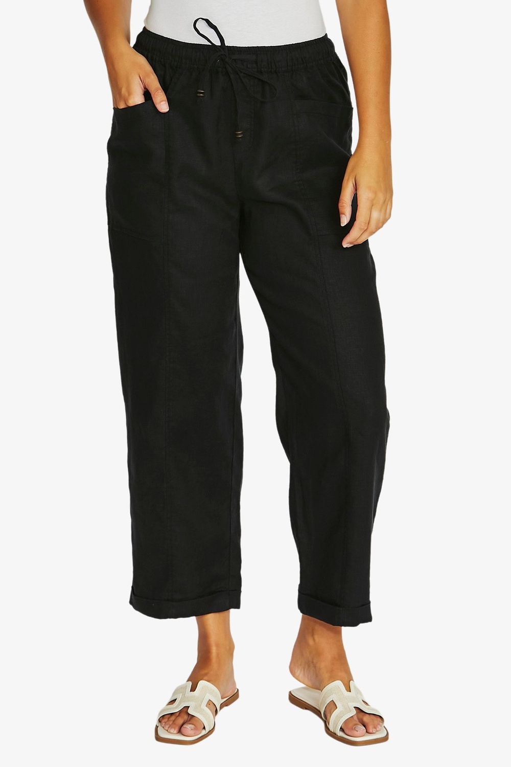 Jump - Relaxed Drawstring Pant / Black 616J7024A