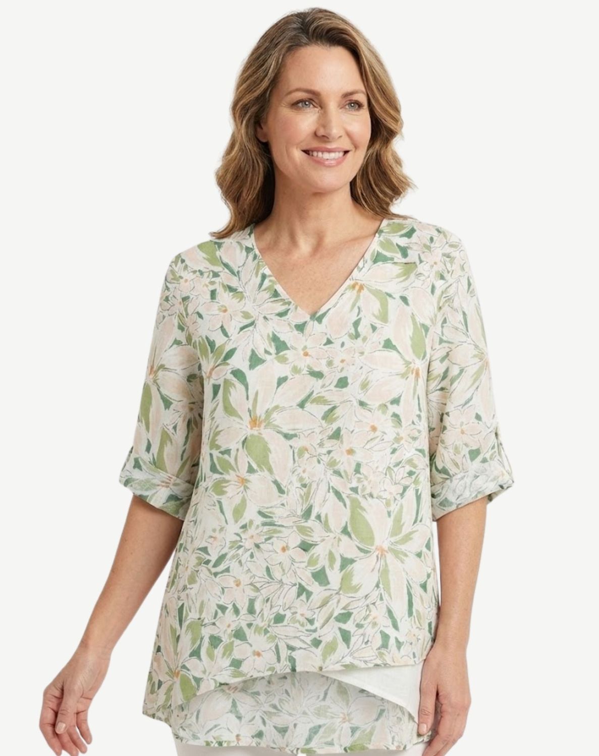 Corfu - Summer Serene Crepe Print Top / S2666600