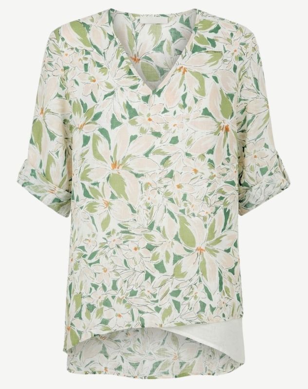 Corfu - Summer Serene Crepe Print Top / S2666600