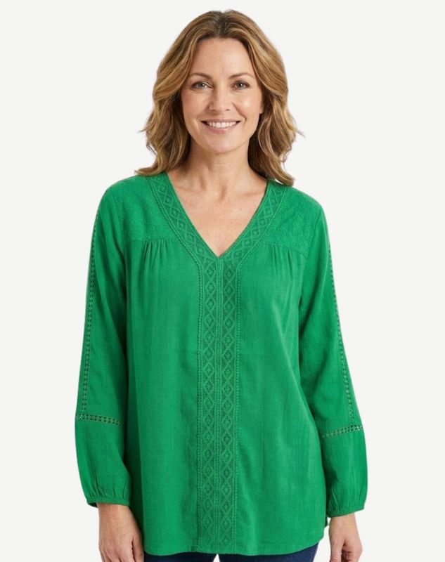 Corfu - Mojito Crepe Georgette Blouse / S2666448