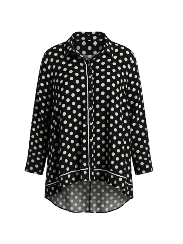 Clarity - Del Mar Spot Print Shirt - Black/White 50360