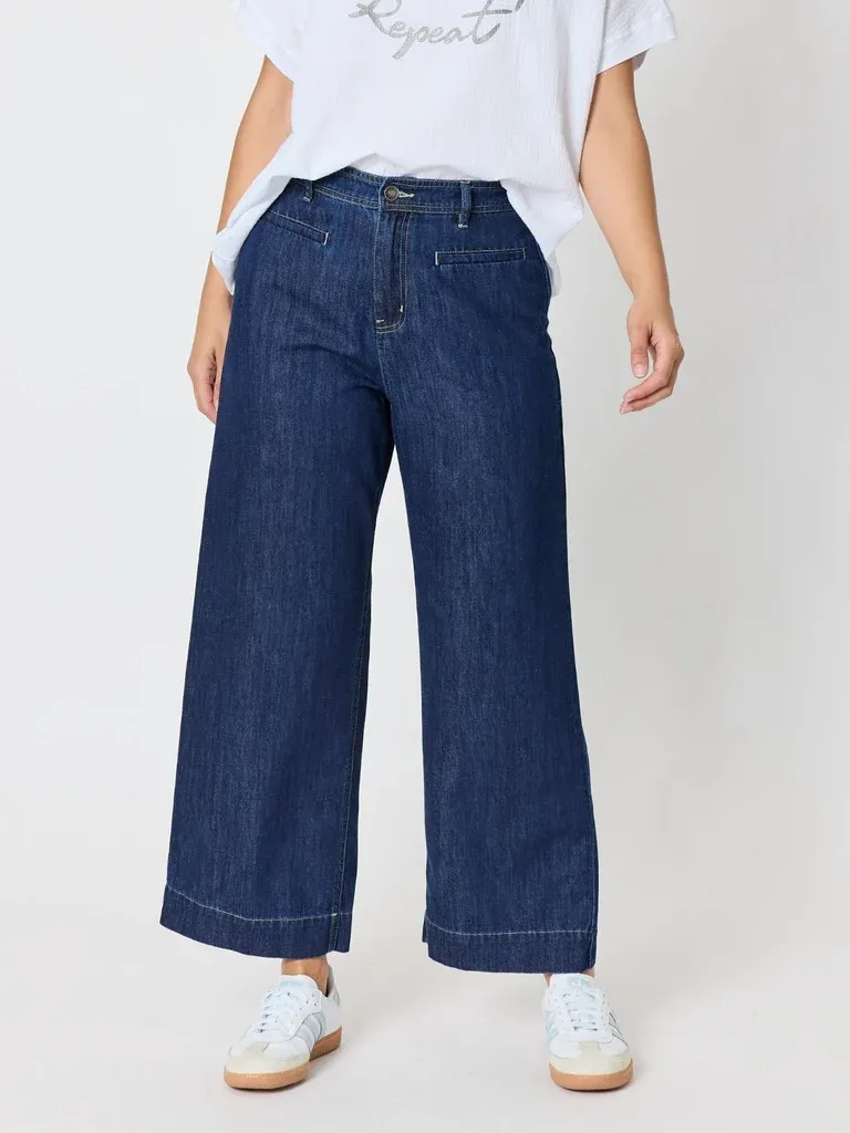 Threadz - Urban Denim Cropped Pant - Dark Denim 49515