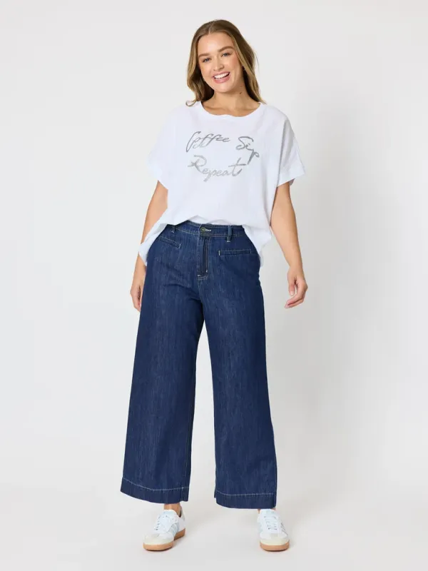 Threadz - Urban Denim Cropped Pant - Dark Denim 49515