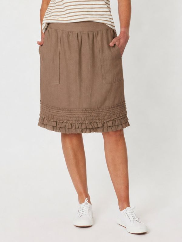 Gordon Smith - Ruffle Hem Skirt - Mocha 37383
