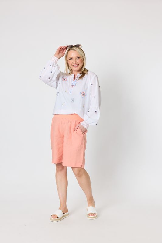 Gordon Smith - Tuscan Sky Cotton Top - White Multi 50048