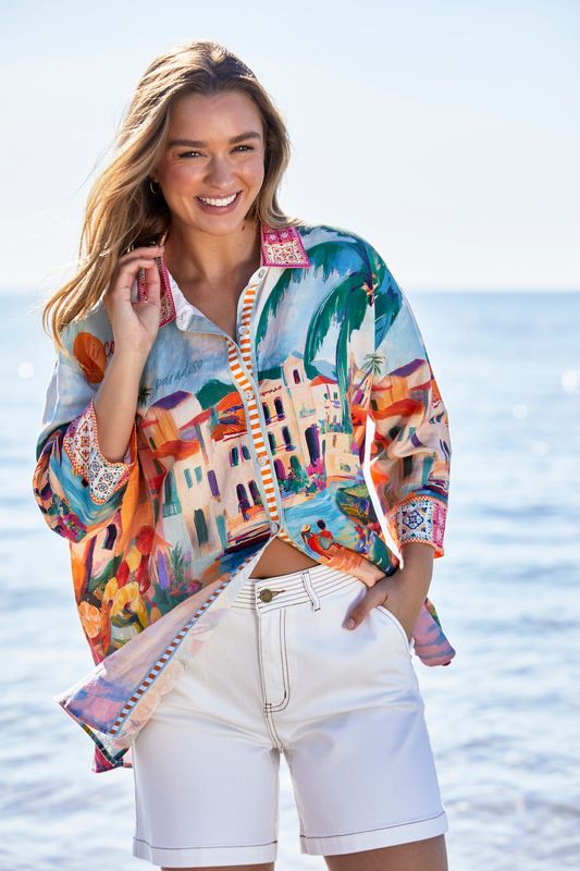 Jump - Amalfi Coast Tunic Shirt - Multi 616J3080A