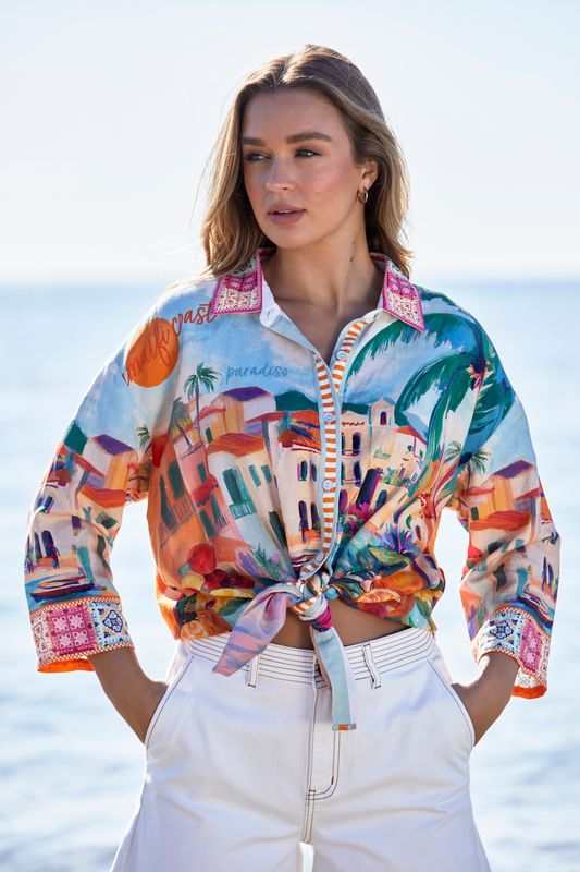 Jump - Amalfi Coast Tunic Shirt - Multi 616J3080A