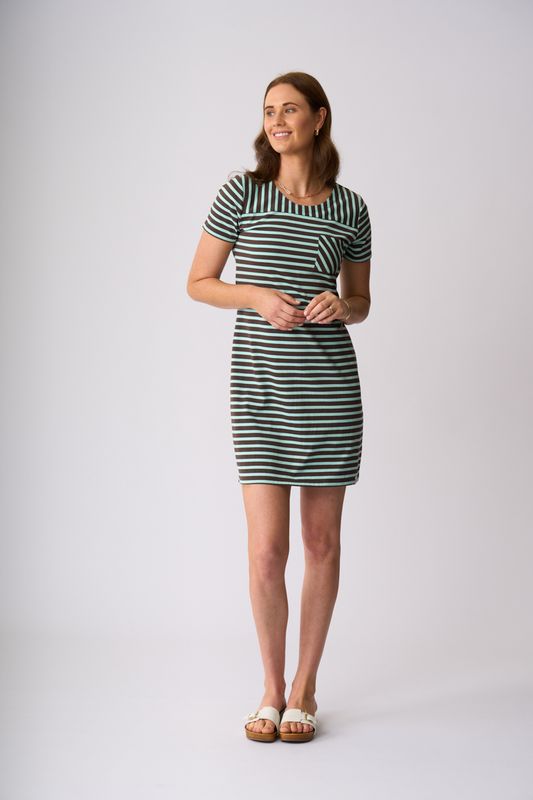 Charlie Jane - Milford Dress / Chocolate Seabreeze Stripe COH1011