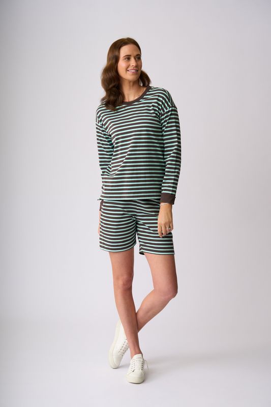 Charlie Jane - Stewart Sweater / Chocolate Seabreeze Stripe COH1108