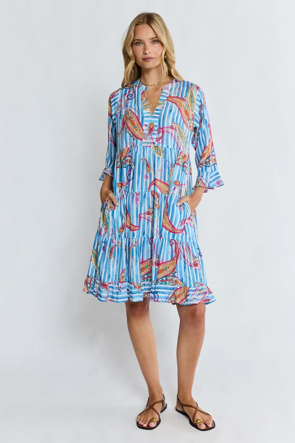 Lula Soul - Hannah Tier Dress / Ocean