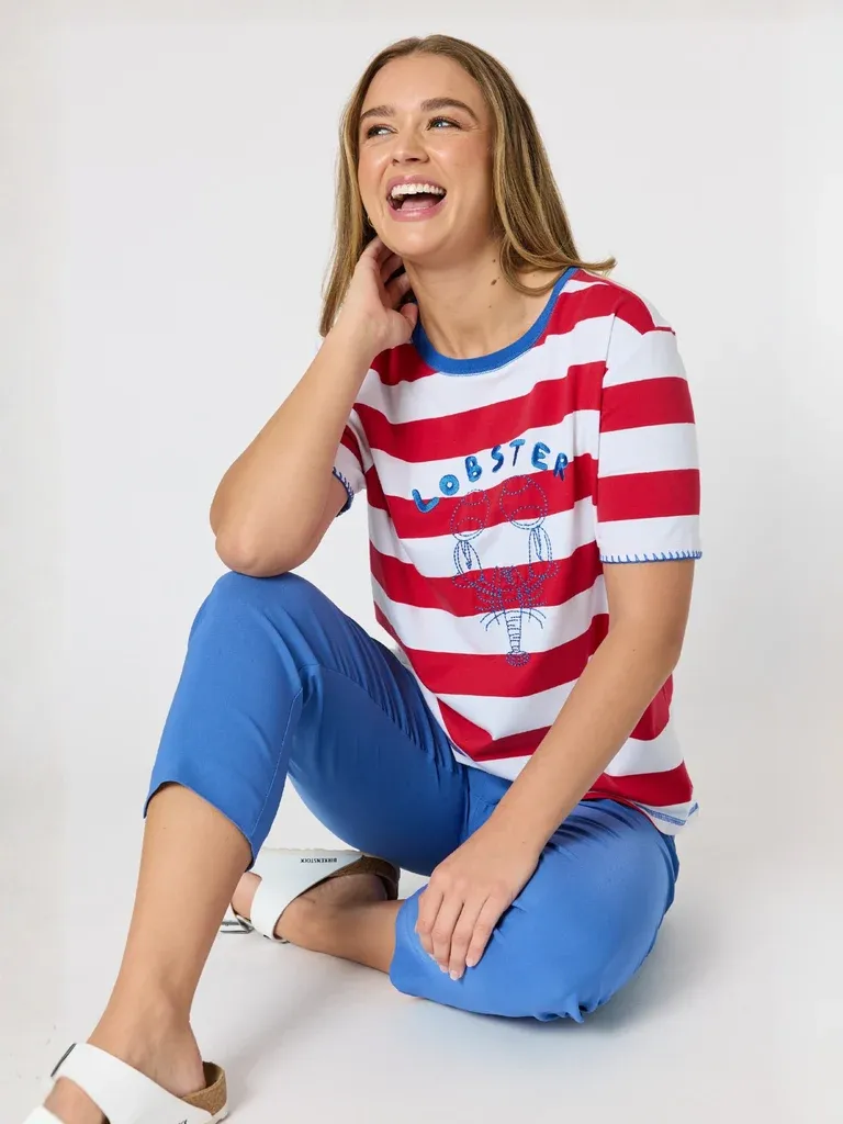 Threadz Rhode Island Stripe Tee / Red White 49837