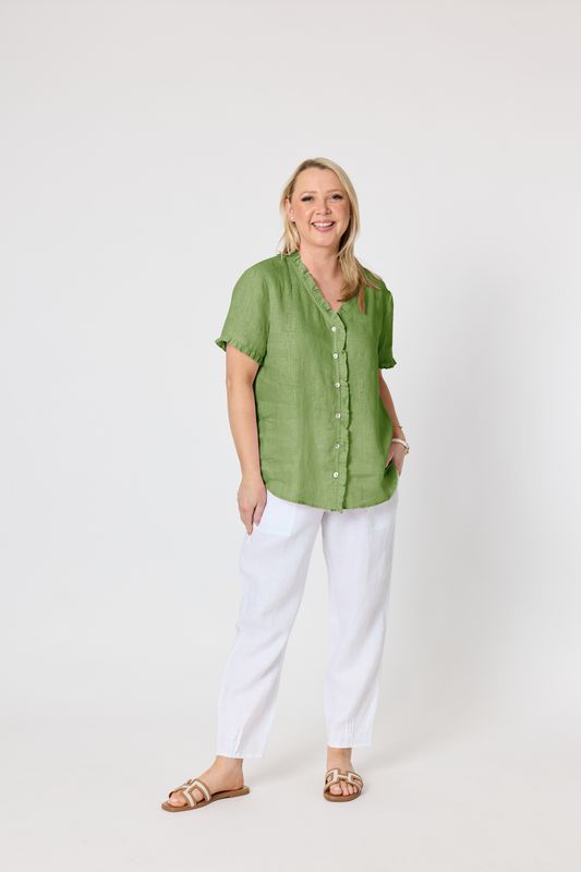 Gordon Smith Sarah Linen Pant / White 19393