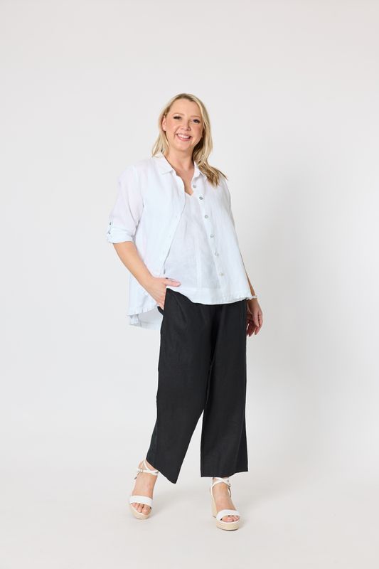 Gordon Smith Milly Ruffle Hem Shirt / White 49444