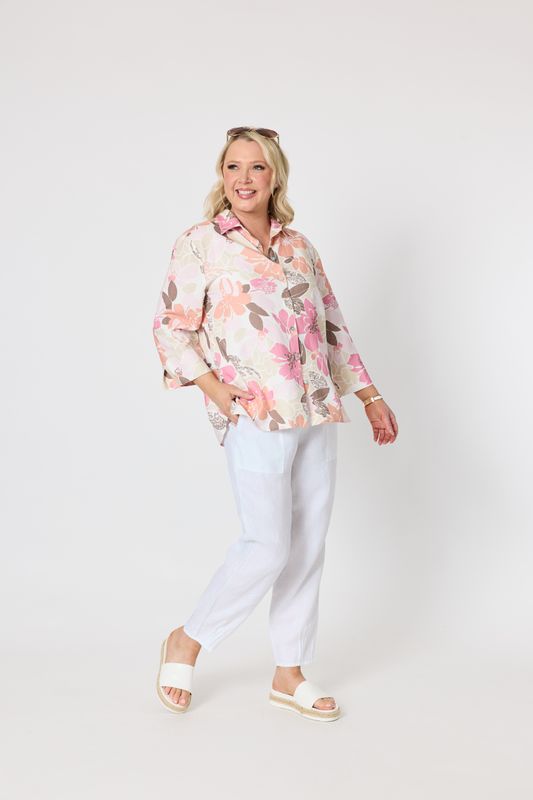 Gordon Smith Amalfi Rose Print Shirt / Pink/Multi 49473