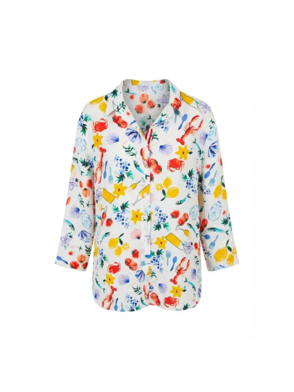 Threadz Picnic Print Shirt / Azure Multi 50340