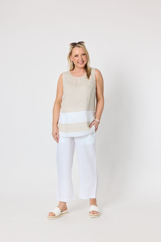 Gordon Smith Chloe Linen Top / Natural White 49455