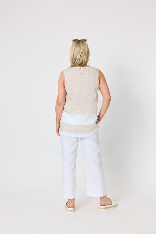 Gordon Smith Chloe Linen Top / Natural White 49455