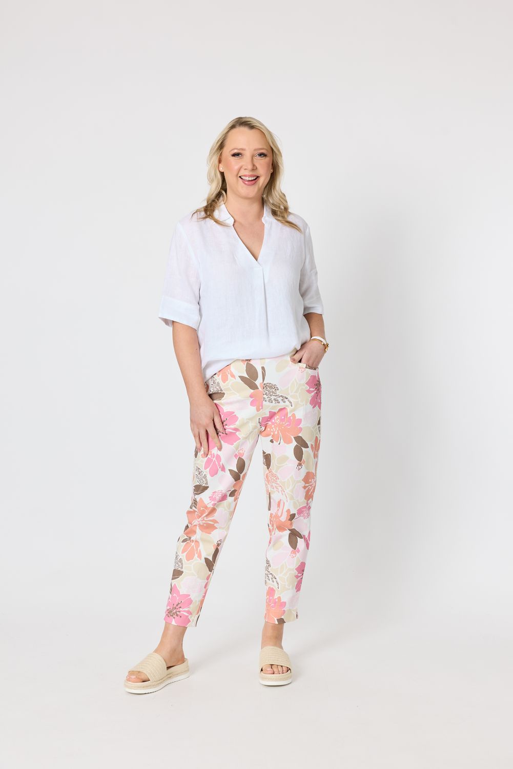 Gordon Smith Amalfi Rose Print Pant / Pink/Multi 50158