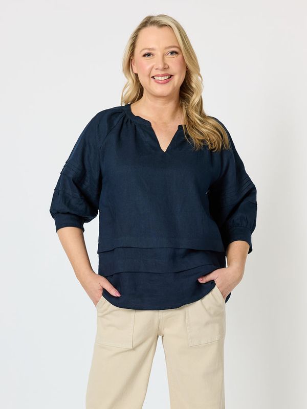 Gordon Smith - Kate Linen Top / Navy 49541