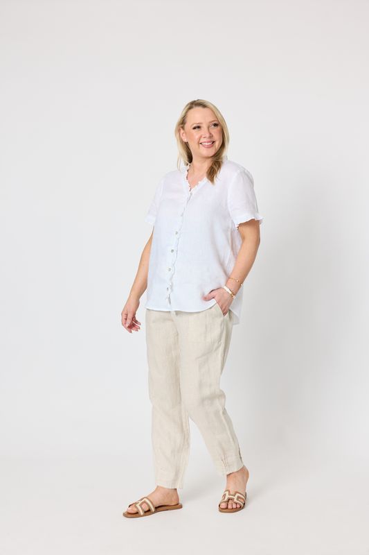 Gordon Smith - Audrey Linen Top / White 49440