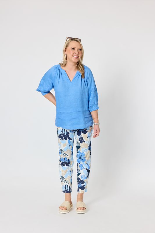 Gordon Smith - Kate Linen Top / Cornflower 49541
