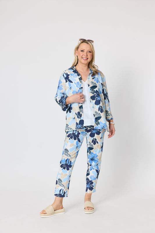 Gordon Smith - Amalfi Rose Print Pant / Cornflower Multi 50158