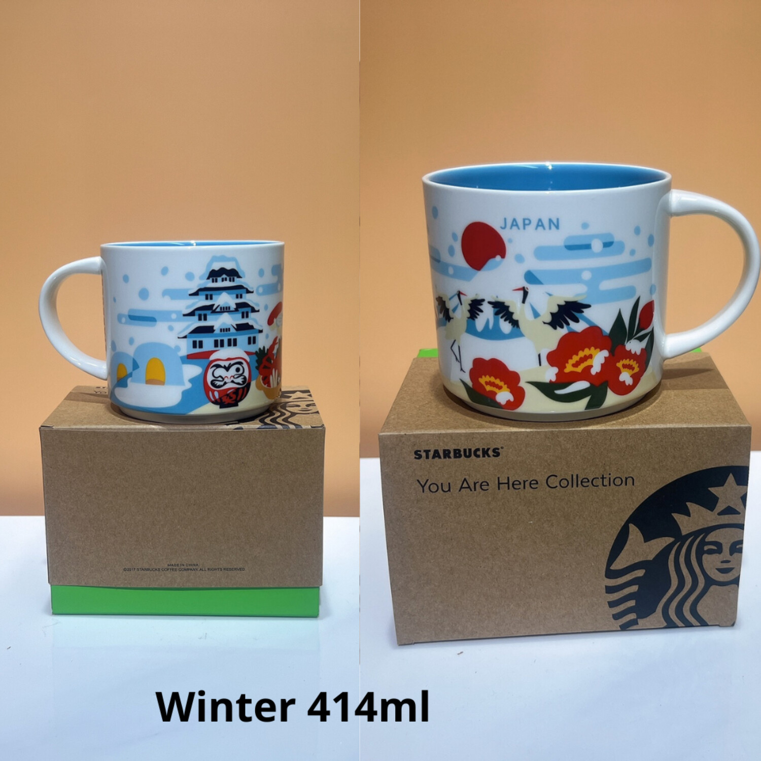 Starbucks Japan Fujimountain and four seasons coffee mug 414ml and 59ml