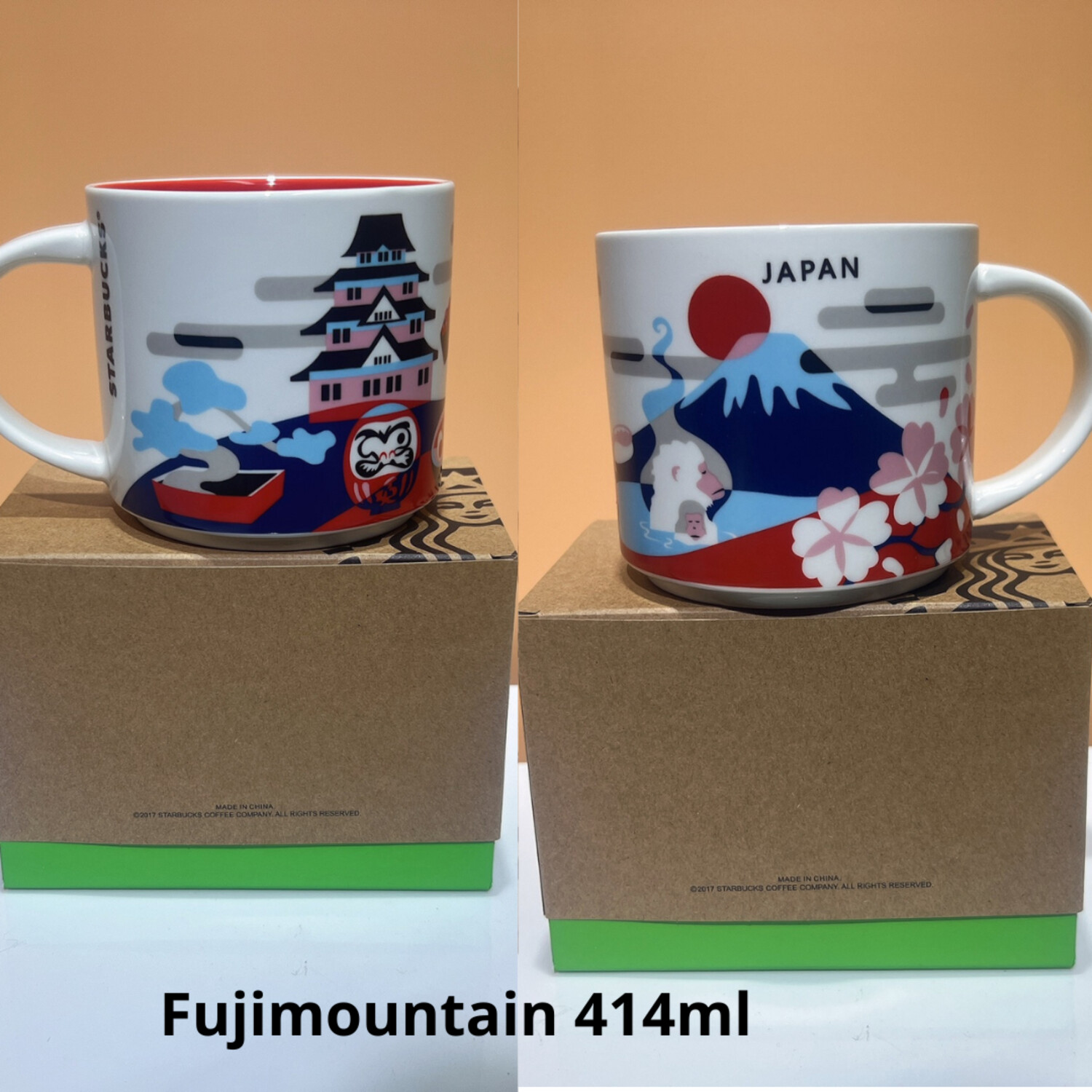 Starbucks Japan Fujimountain and four seasons coffee mug 414ml and 59ml