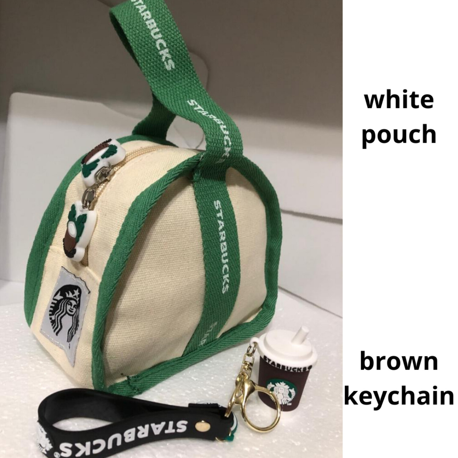 Starbucks triangle mini bag with keychain combo