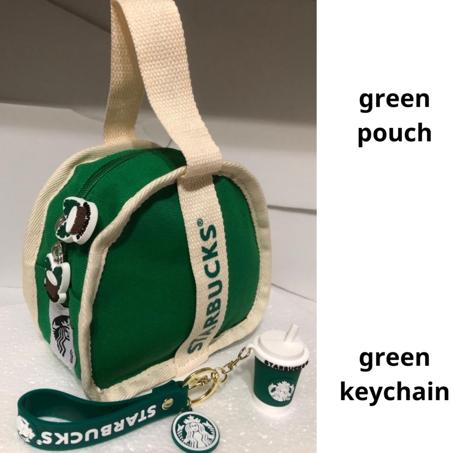 Starbucks triangle mini bag with keychain combo