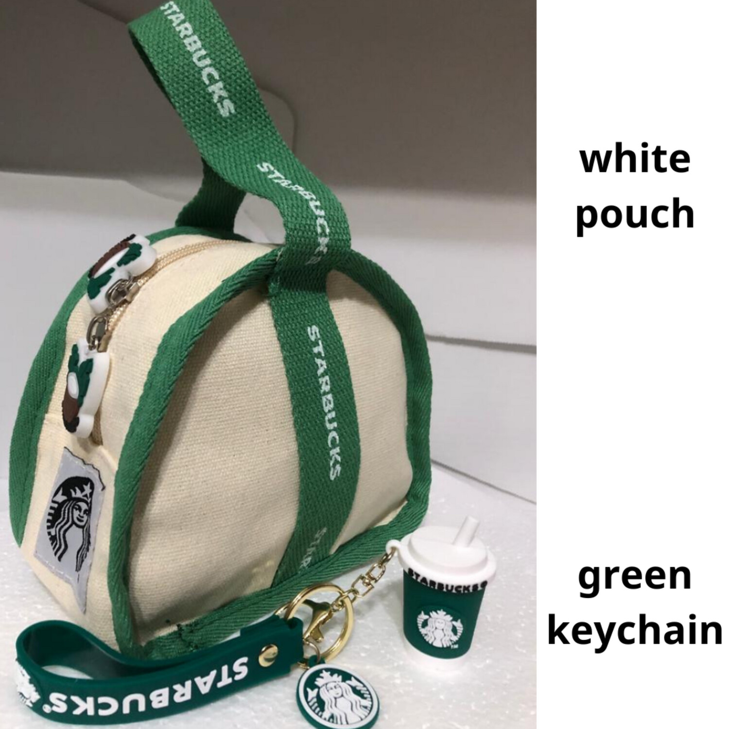 Starbucks triangle mini bag with keychain combo