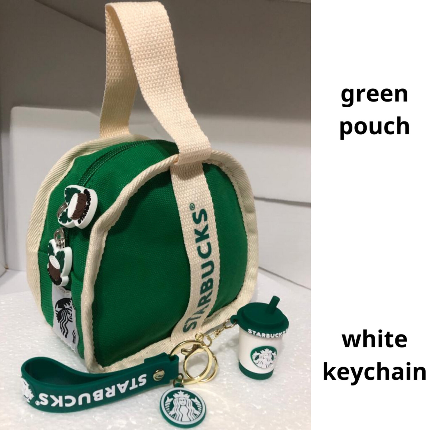 Starbucks triangle mini bag with keychain combo