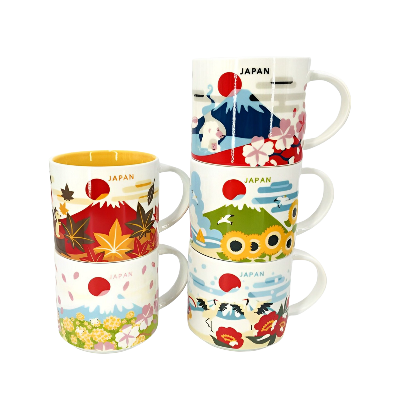 Starbucks Japan Fujimountain and four seasons coffee mug 414ml and 59ml