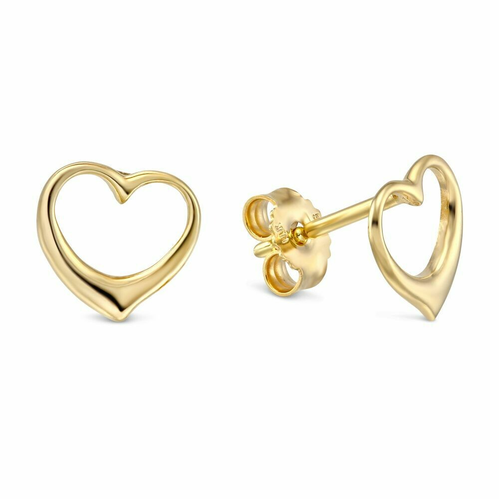 14K OPEN HEART EARRINGS