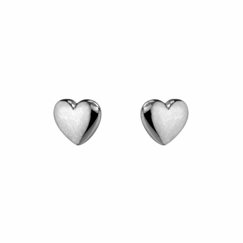 STERLING PUFFED HEART EARRINGS