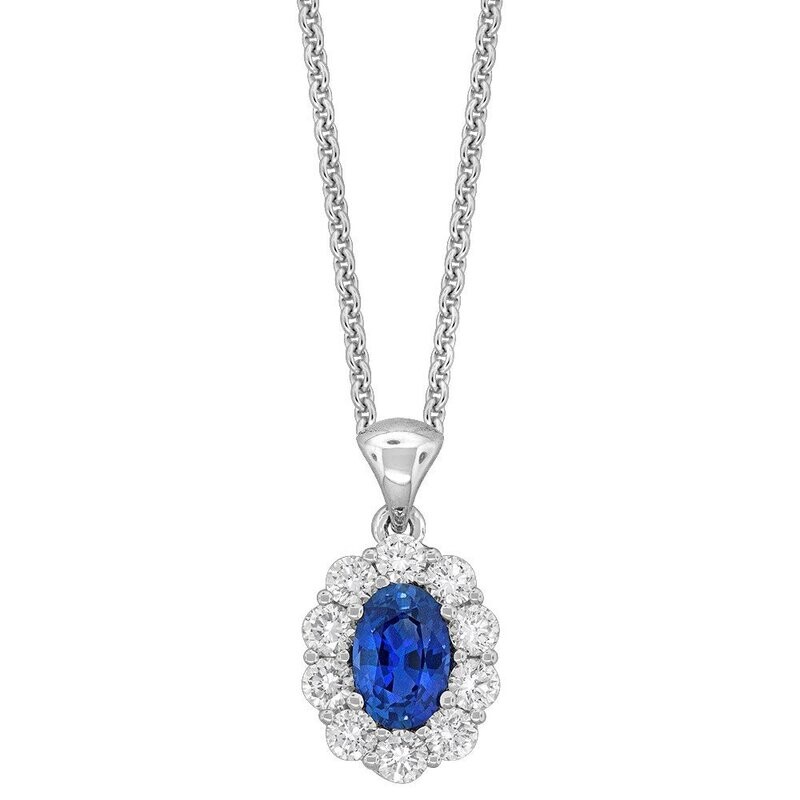 SAPPHIRE HALO PENDANT