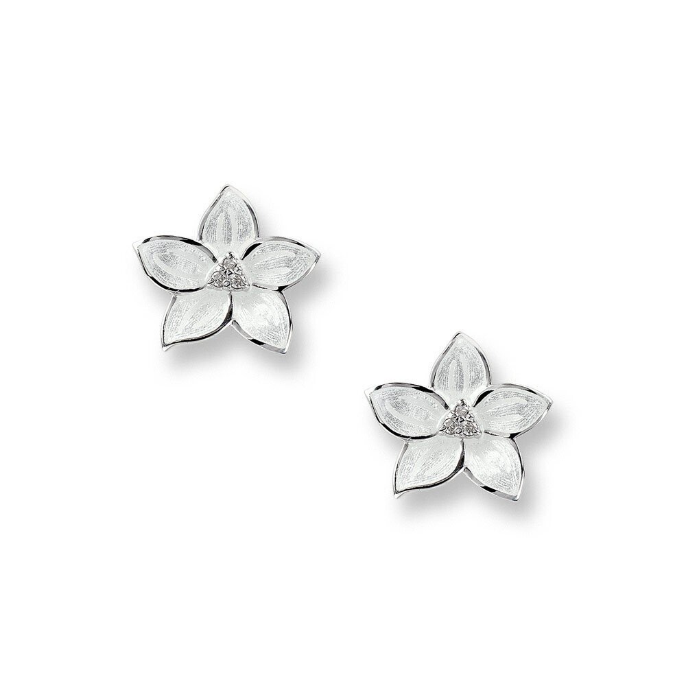 ENAMEL JASMINE FLOWER EARRINGS