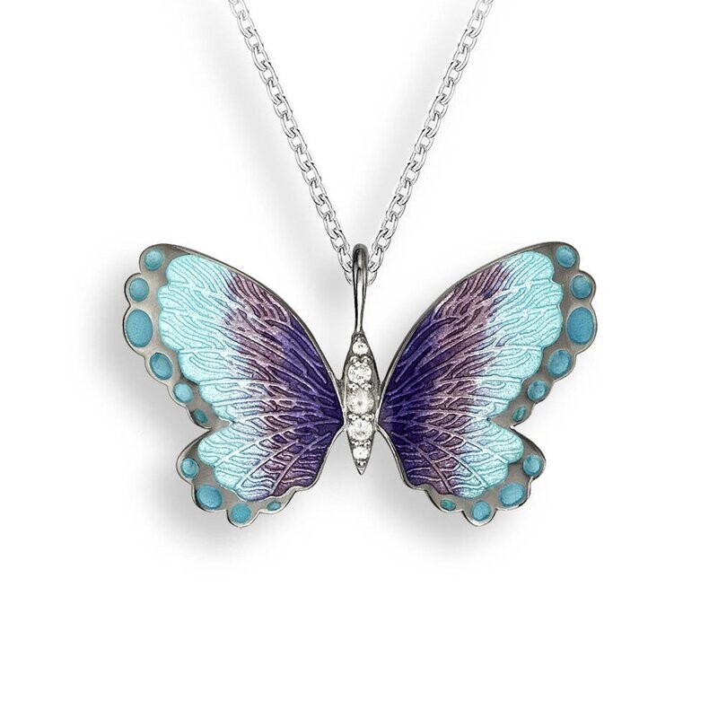 ENAMEL BLUE BUTTERFLY PENDANT