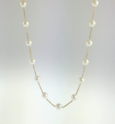 14K TIN CUP PEARL NECKLACE