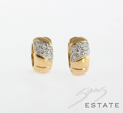 PAVE-SET DIAMOND AND GOLD EARRINGS