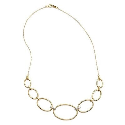 GRADUATED OVAL LINK NECKLACE WITH DIAMONDS