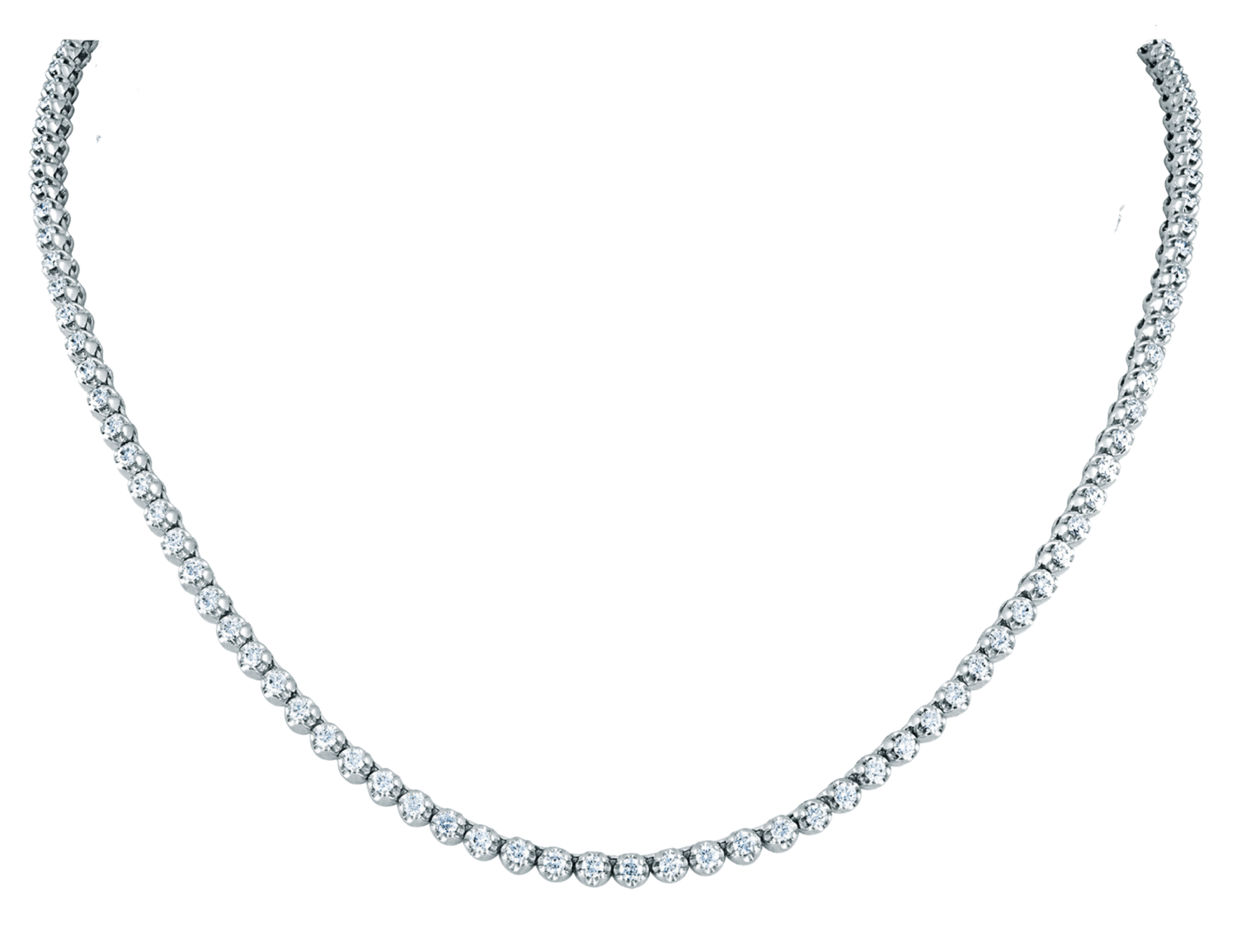 Graduated Space Riviera Tennis Necklace (17.78 ct Diamonds) in Platinu –  Beauvince Jewelry