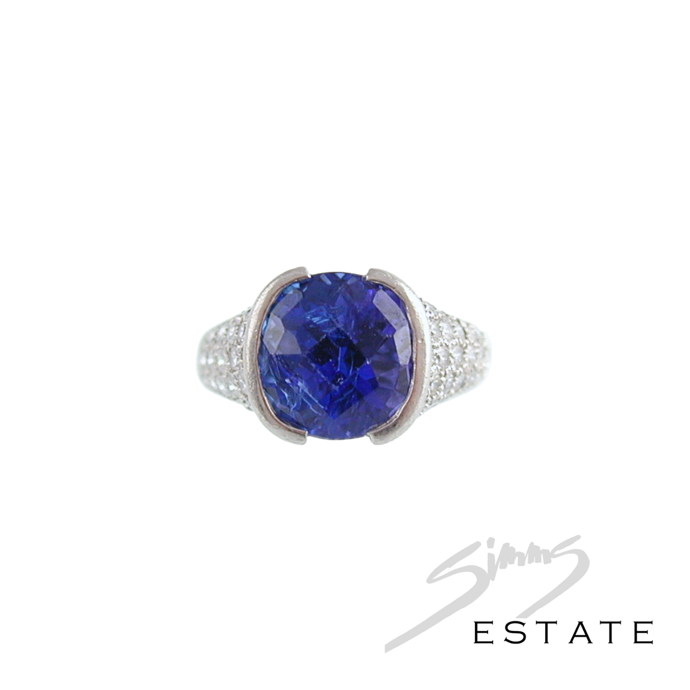 TANZANITE AND DIAMOND RING